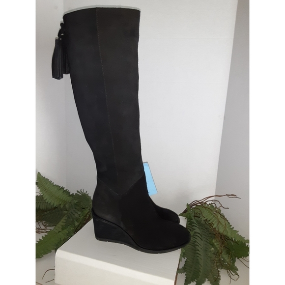 Antonio Melani Maesyn Blaxk Suede Wedge Tall Boots - Picture 16 of 16